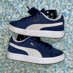 Navy and Gold Puma Sneakers